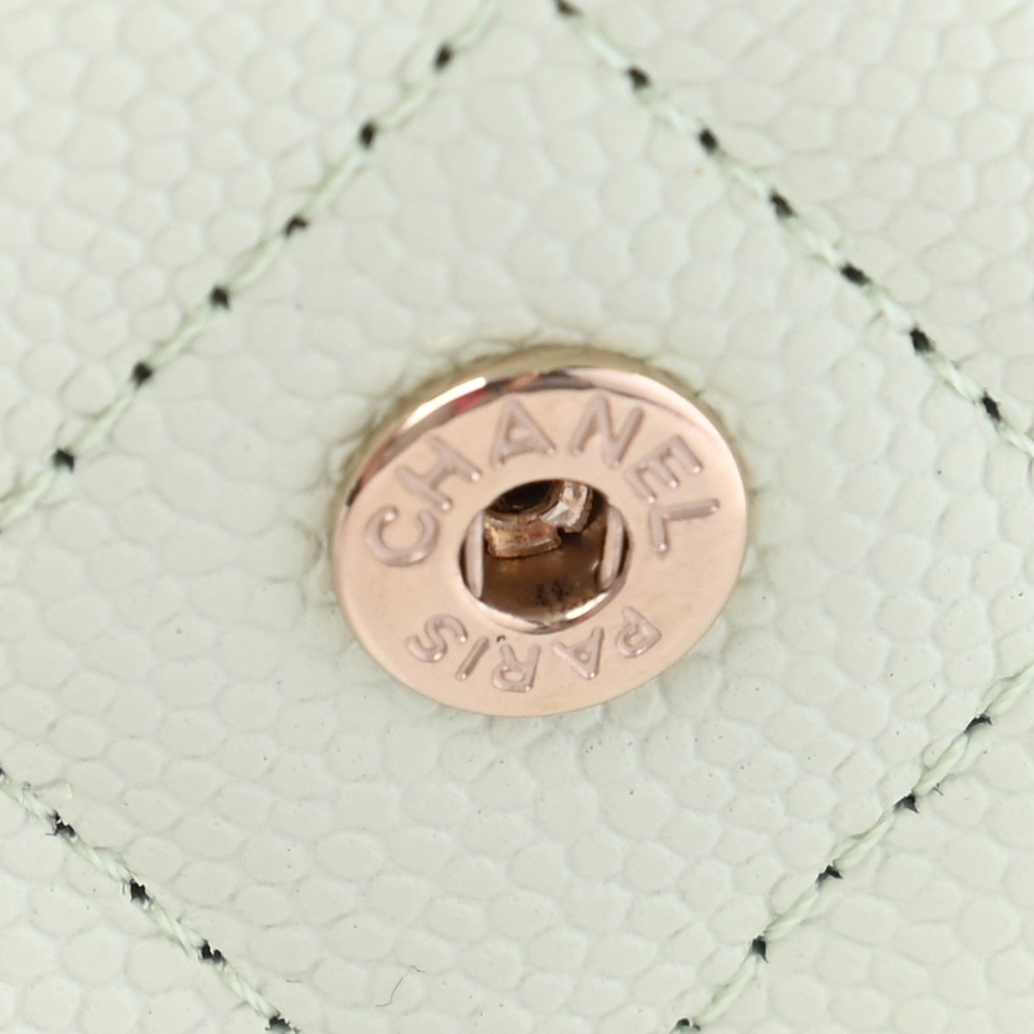 Chanel Caviar Quilted Flap Card Holder Wallet Light Green 9 of 9
