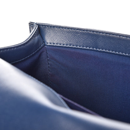 Chanel Caviar Quilted Medium Boy Flap Dark Blue 8 of 11