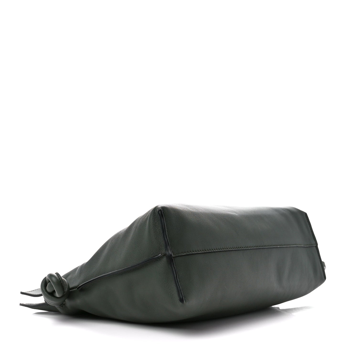 Calfskin Flamenco Knot Clutch Vintage Khaki