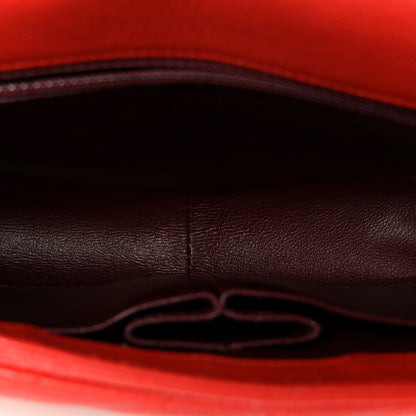 Chanel Shiny Goatskin Diagonal Quilted Medium Flap Red 5 of 11