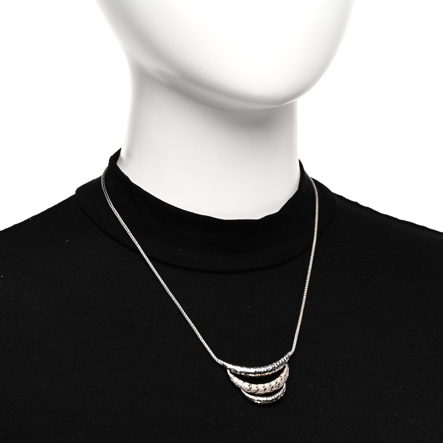 John Hardy Sterling Silver Classic Chain Hammered Bib Necklace 2 of 5