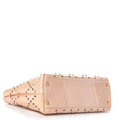 Chanel Patent Perforated CC Shopping Tote Beige 4 of 14