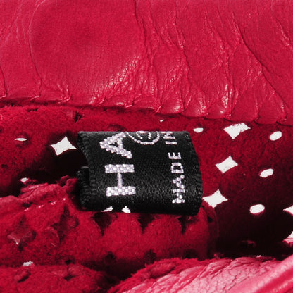 Chanel Lambskin Perforated Fingerless CC Gloves Red Size 7 5 of 9