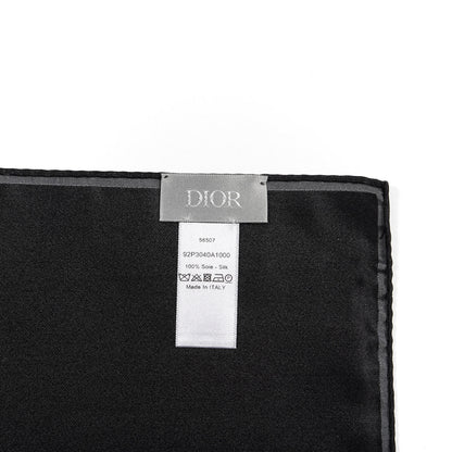 Christian Dior Silk Monogram Pocket Squares Set of 3 Black 5 of 7