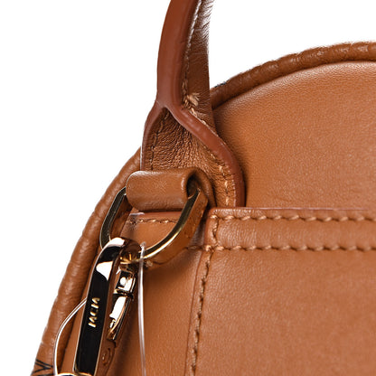 MCM Visetos Side Stud X-Mini Stark Bebe Boo Backpack Cognac 10 of 11