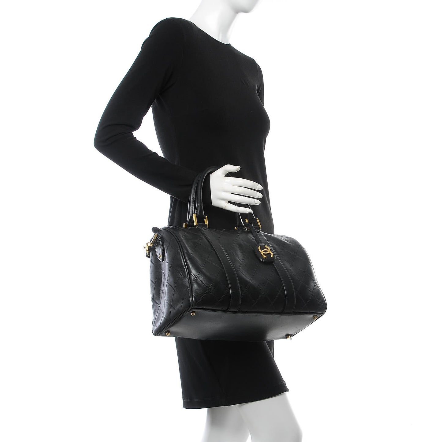 Calfskin Stitched CC Boston Black