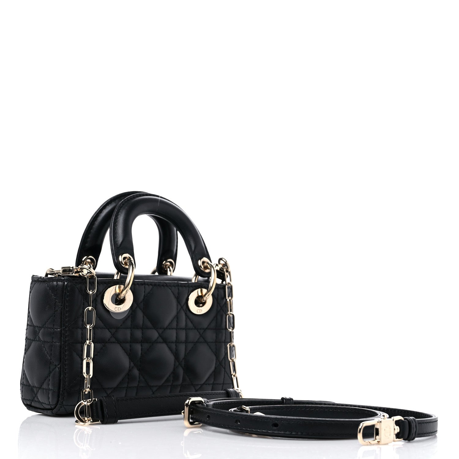 Christian Dior Lambskin Cannage Micro Lady D-Joy Black 3 of 9