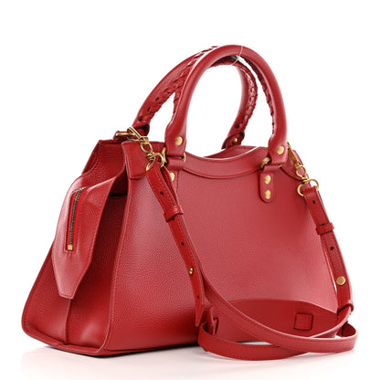 Balenciaga Grained Calfskin Neo Classic Gold Hardware S City Medium Red 3 of 10