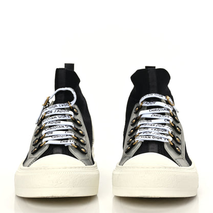 Christian Dior Technical Knit Calfskin Womens Walk'N'Dior High Top Sneakers 41.5 Black 4 of 8