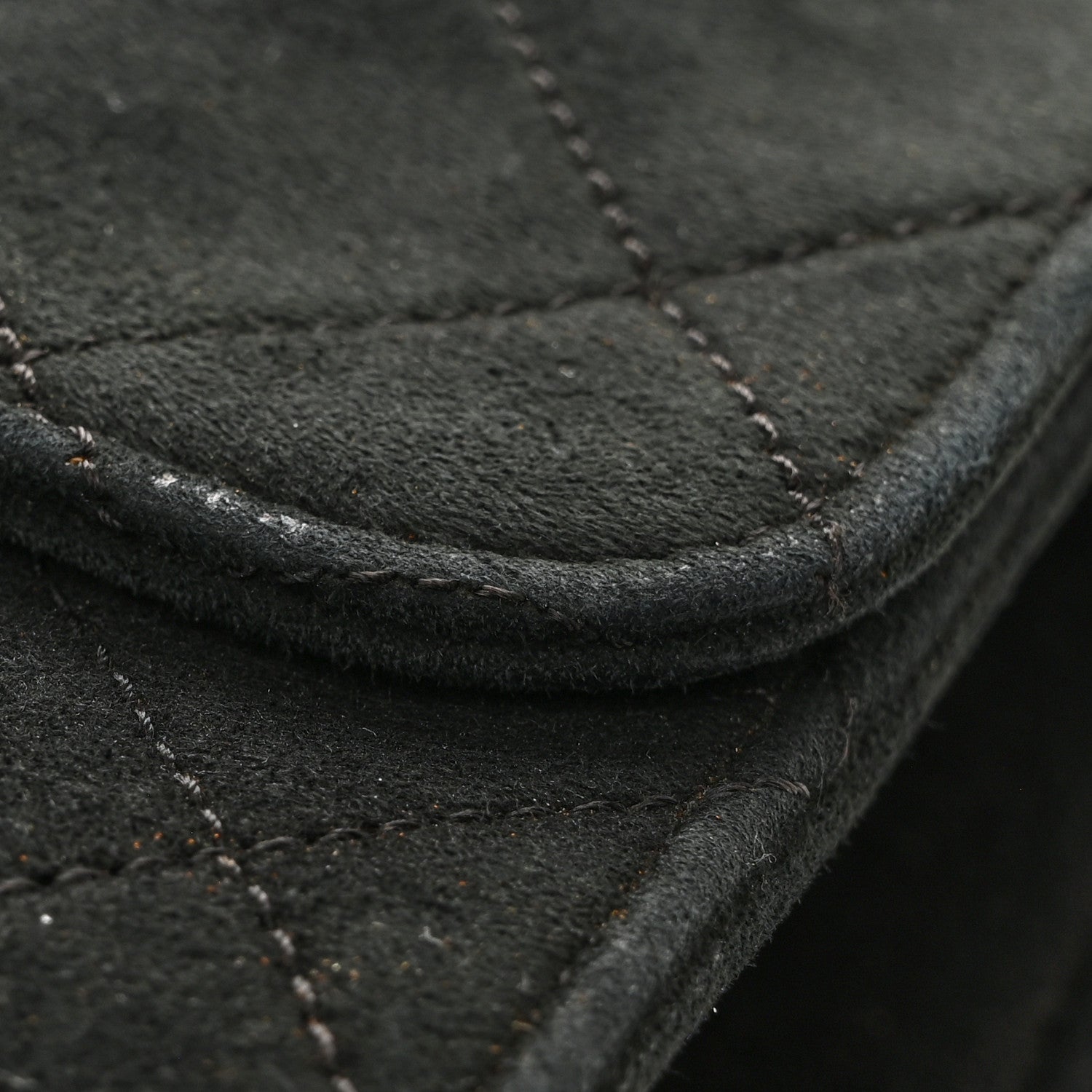 Chanel Suede Quilted Medium Single Flap Black 12 of 14