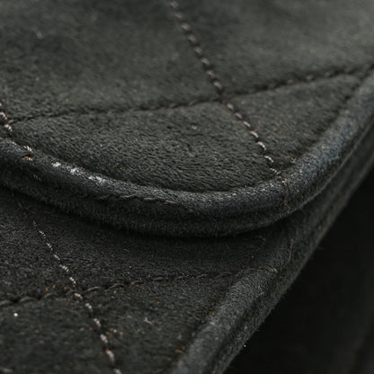 Chanel Suede Quilted Medium Single Flap Black 12 of 14