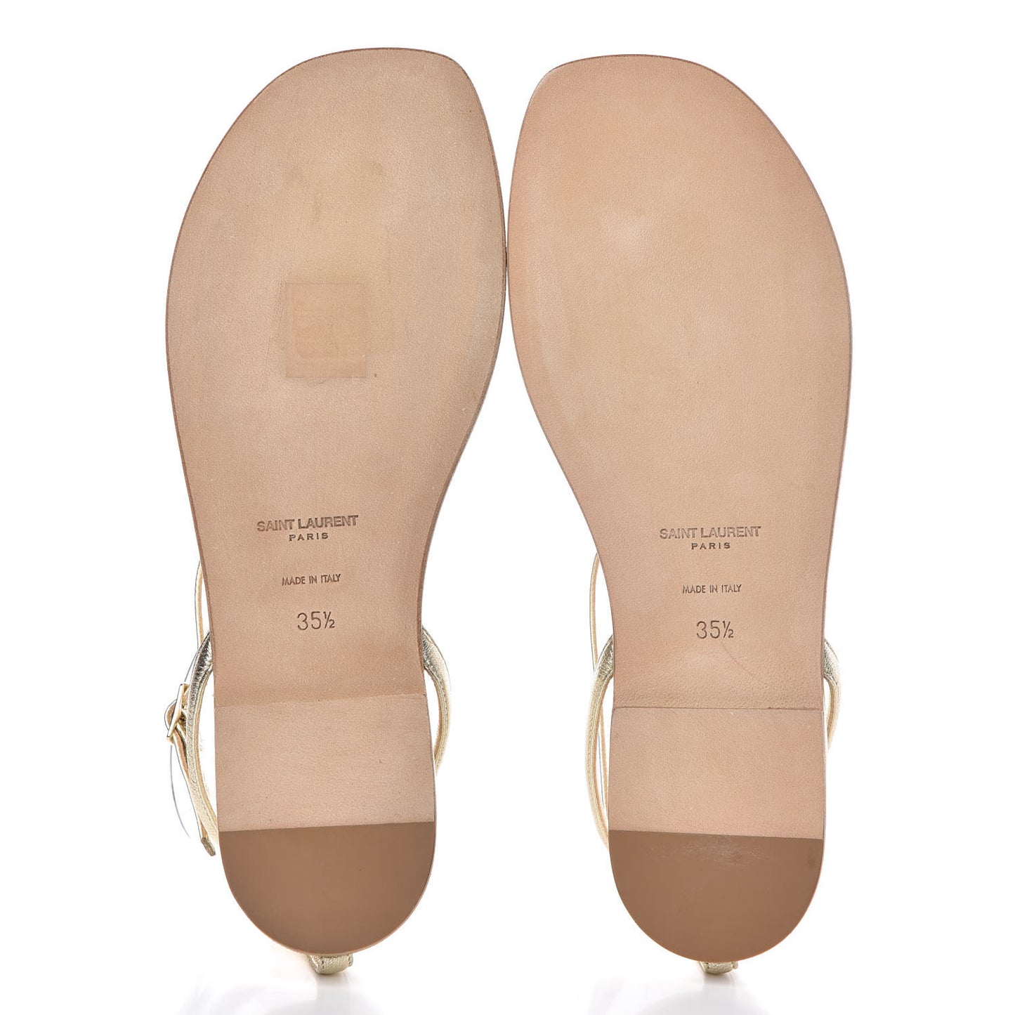 Metallic Lambskin Nu Pieds 05 Thong Sandals 35.5 Platino