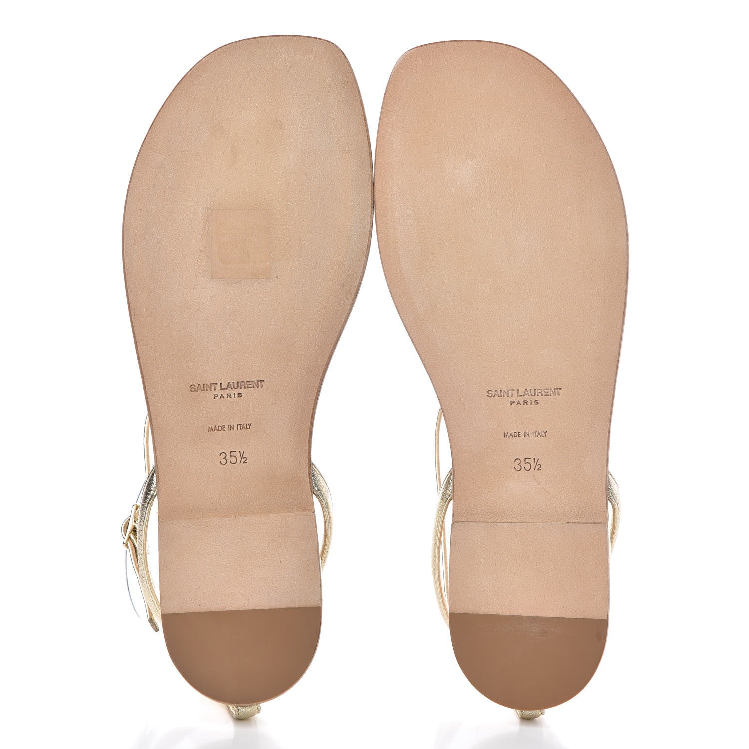 Saint Laurent Metallic Lambskin Nu Pieds 05 Thong Sandals 35.5 Platino 5 of 11