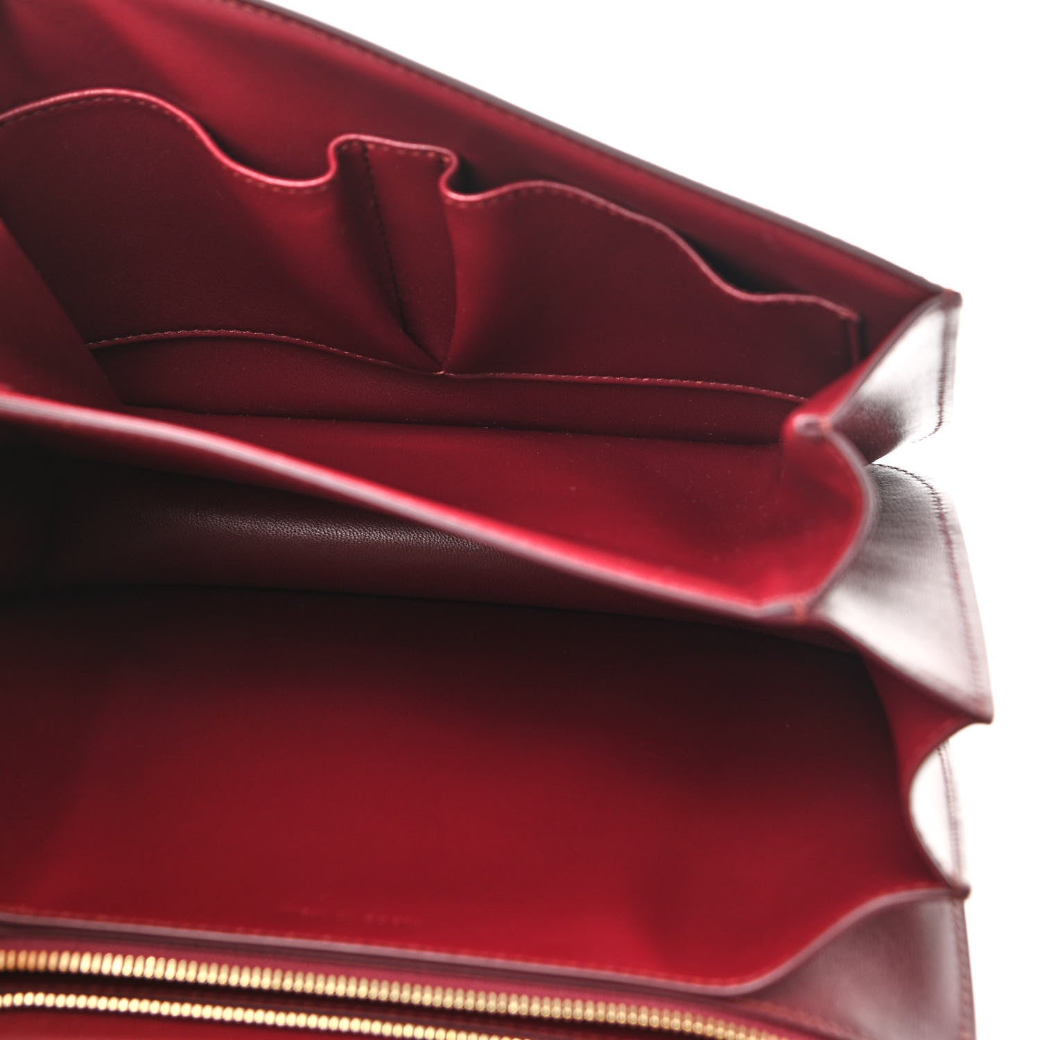 Celine Box Calfskin Medium Classic Box Flap Bag Burgundy 5 of 16
