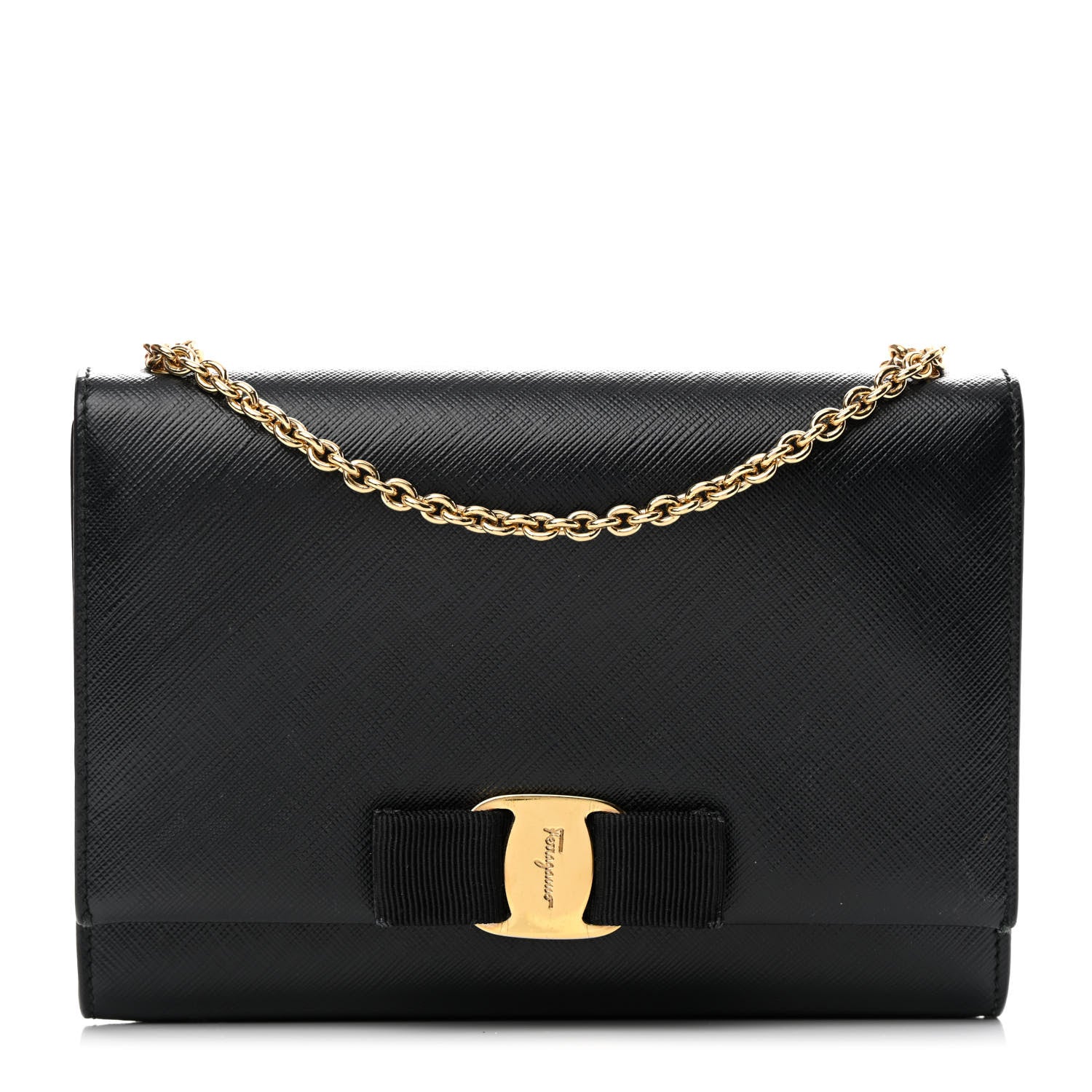 Salvatore Ferragamo Calfskin Vara Bow Mini Bag Black 1 of 13