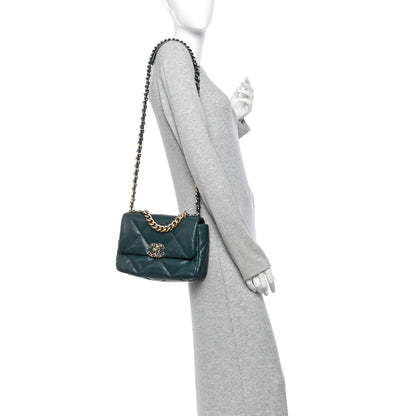Chanel Goatskin Quilted Medium Chanel 19 Flap Dark Blue 2 of 14