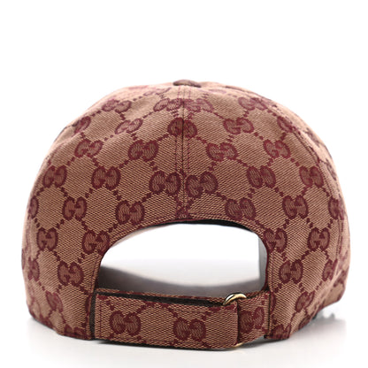 Gucci Monogram Textured Dollar Calfskin Zeno Baseball Hat M Camel Bordeaux 6 of 10