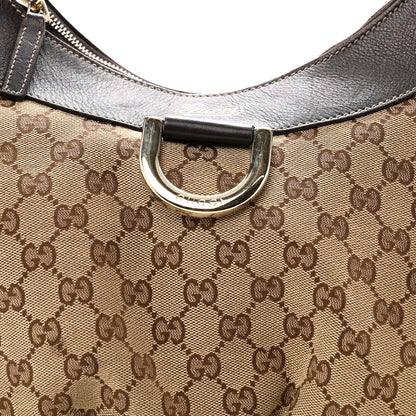 Gucci Monogram Large D Gold Hobo Dark Brown 8 of 17