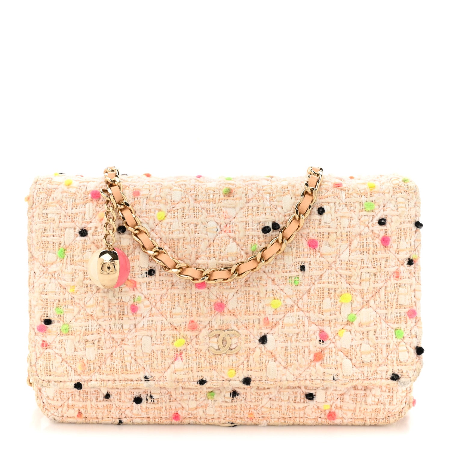 Chanel Candy Cotton Tweed & Beach Ball Wallet On Chain WOC Multicolor 1 of 14
