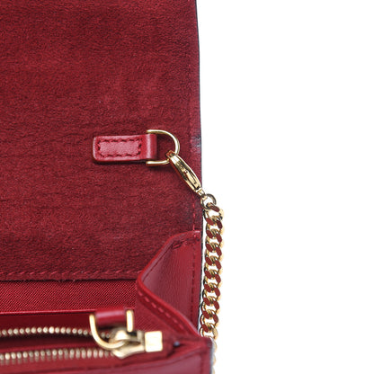 Fendi Vitello Century Eyebrow Monster Eyes Embossed Tube Wallet on Chain Fragola 11 of 11