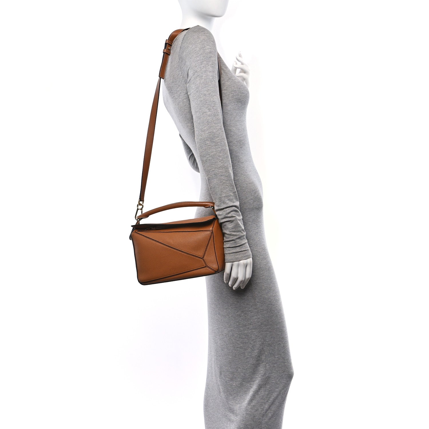 Loewe Calfskin Small Puzzle Bag Tan 2 of 9
