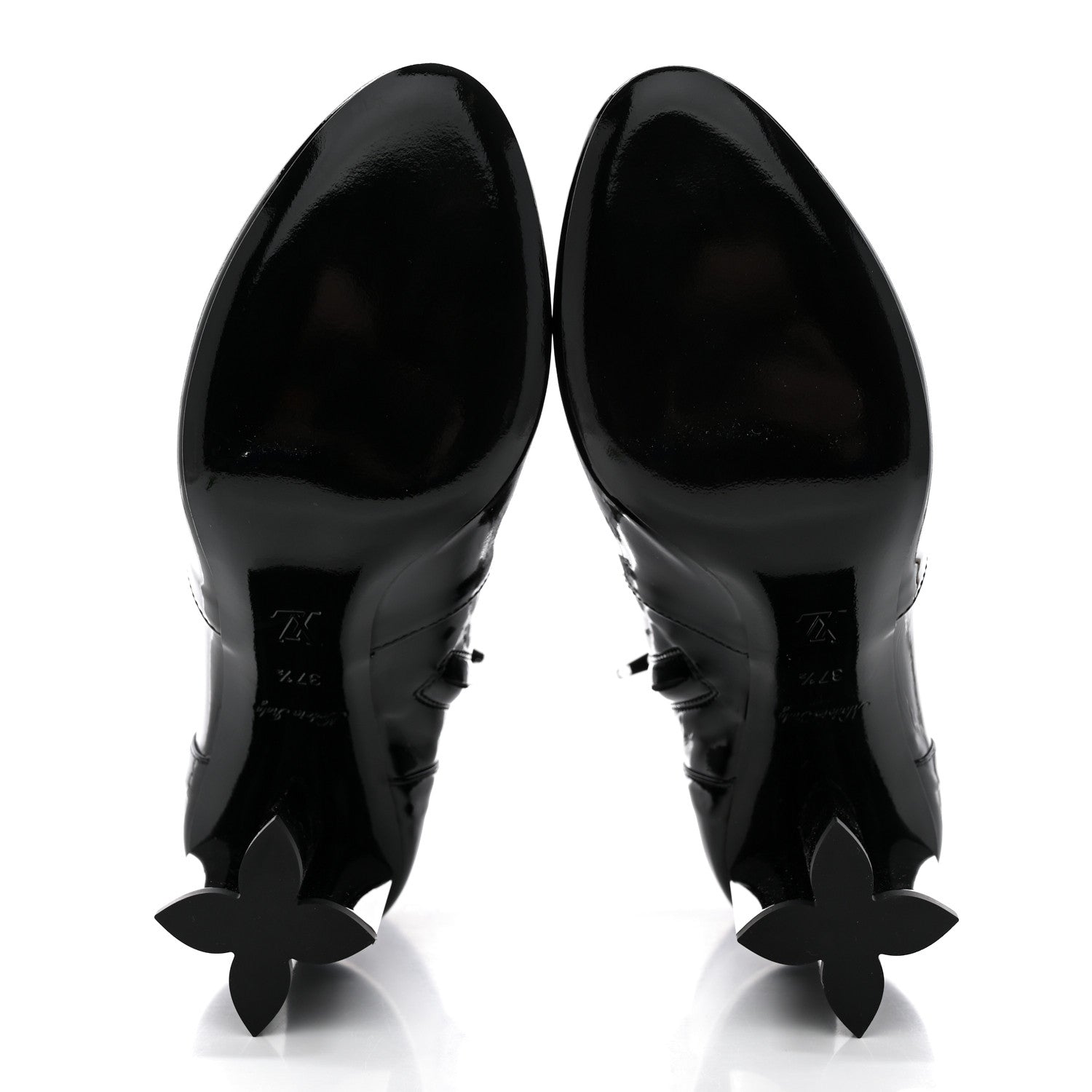Louis Vuitton Patent Silhouette Ankle Boots 37.5 Black 5 of 9