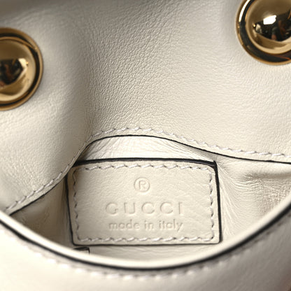 Gucci Roxy Calfskin Blondie Card Case Wallet with Strap Mystic White 6 of 11