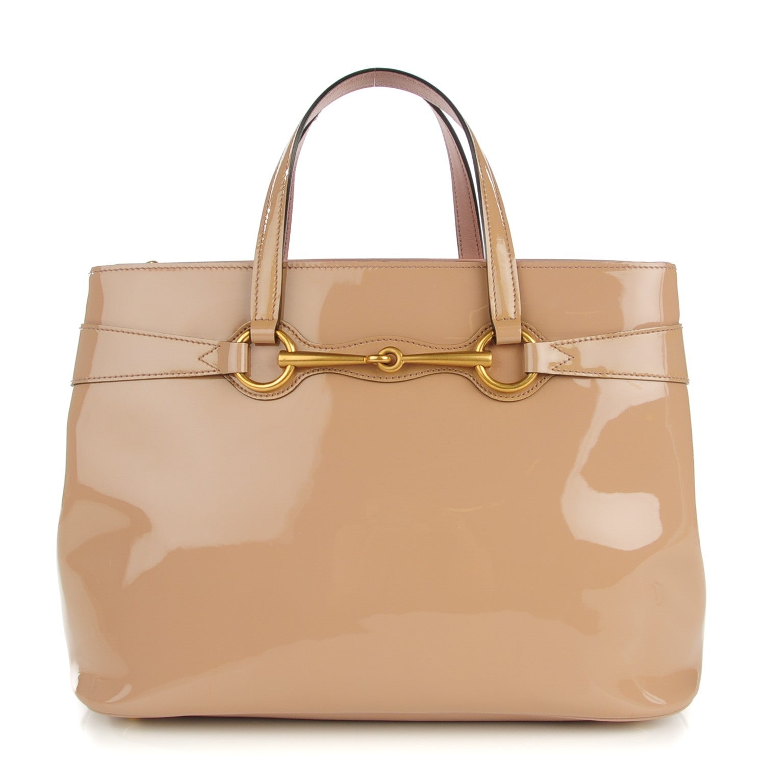 Gucci Patent Medium Bright Bit Top Handle Tote Dark Cipria 1 of 7
