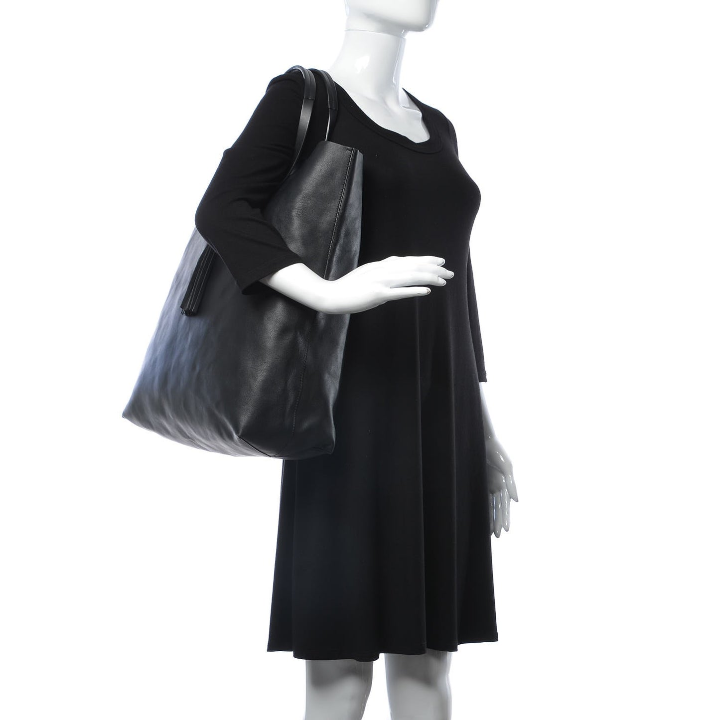 Calfskin Large Horsebit Tote Black