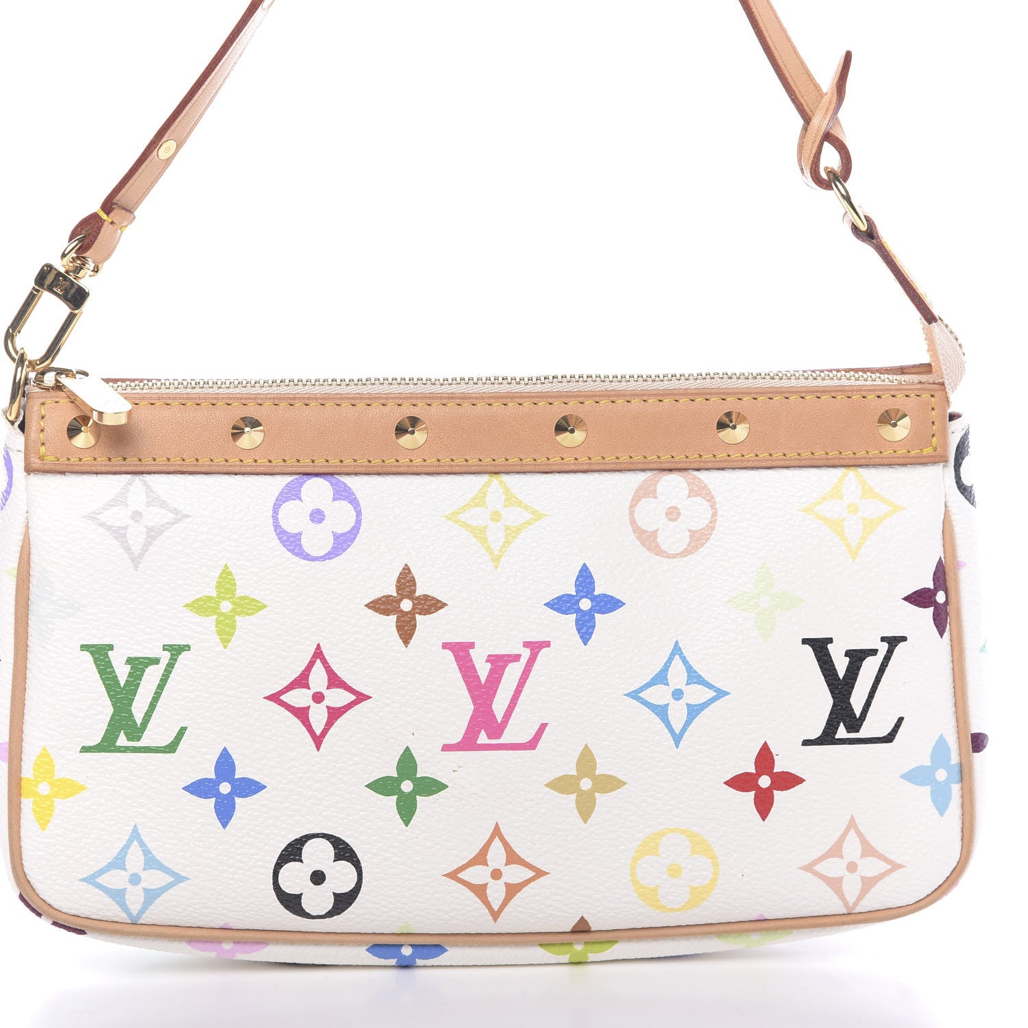 Louis Vuitton Monogram Multicolor Pochette Accessories White 11 of 12