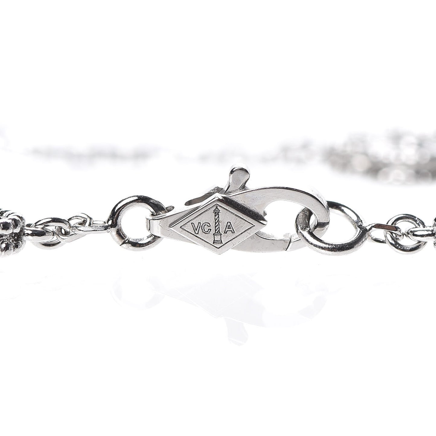 18K White Gold Diamond 6 Motifs Sweet Alhambra Bracelet