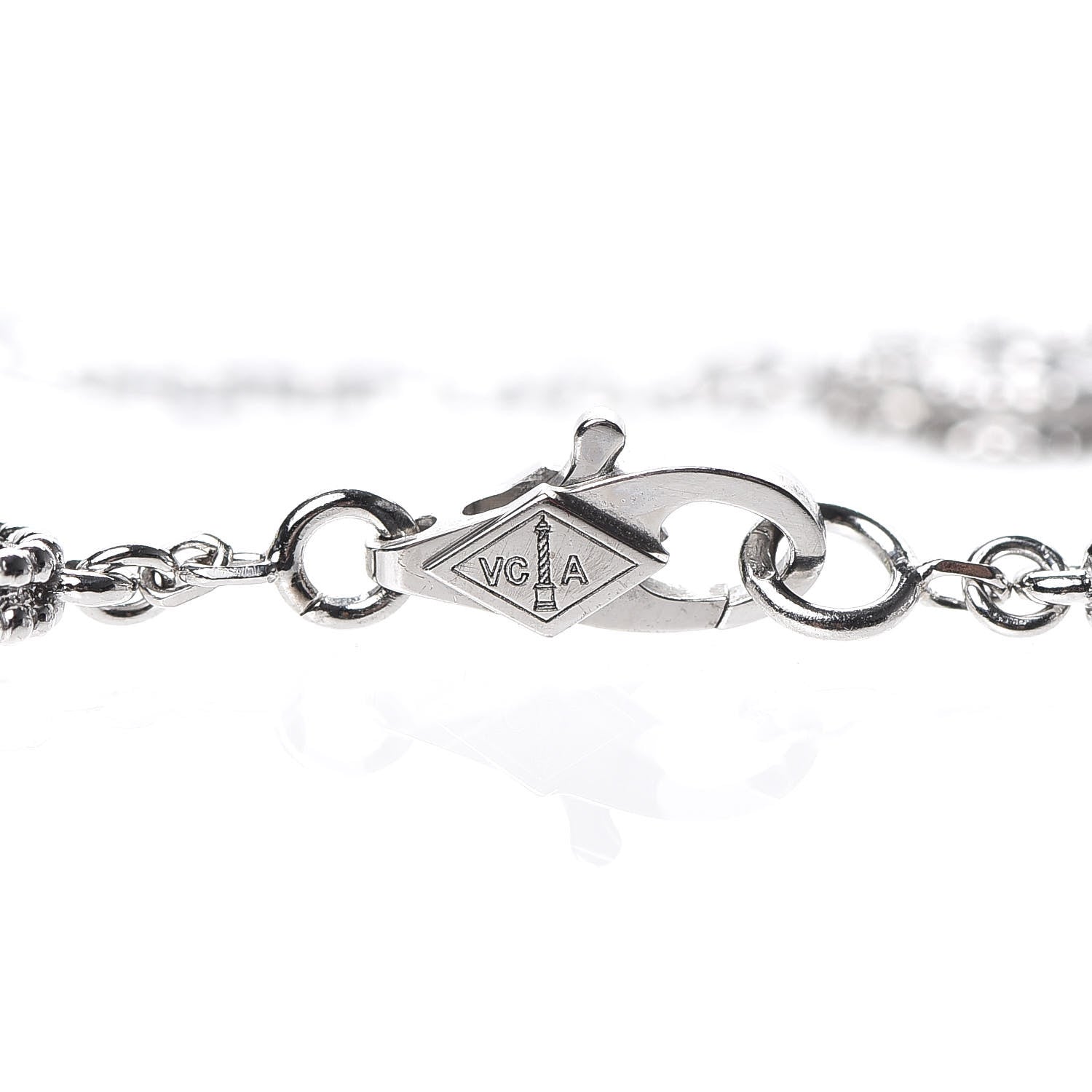 Van Cleef & Arpels 18K White Gold Diamond 6 Motifs Sweet Alhambra Bracelet 4 of 6
