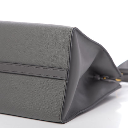 Prada Saffiano City Calfskin Medium Esplanade Tote Mercurio 10 of 10