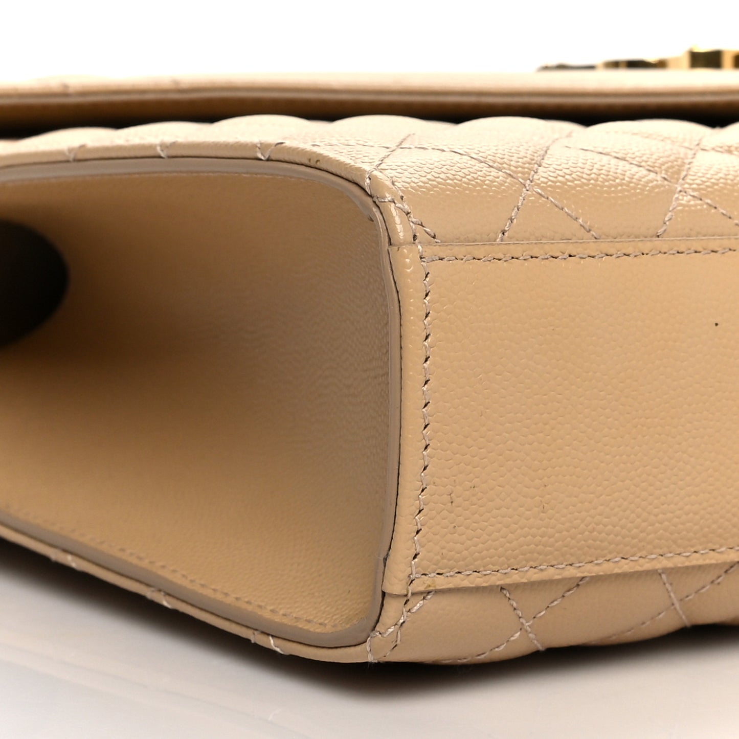 Grain De Poudre Mixed Matelasse Large Triquilt Monogram Satchel Nude Powder