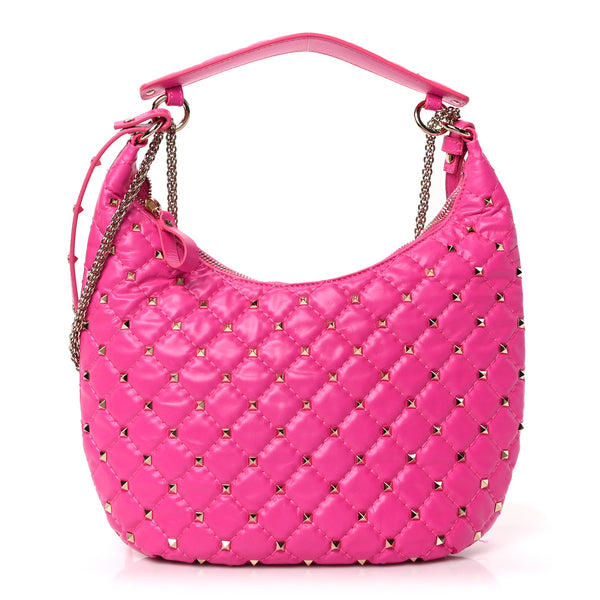 valentinoバック Valentino Garavani Nappa Small Rockstud Spike Hobo Fuxia 1772443