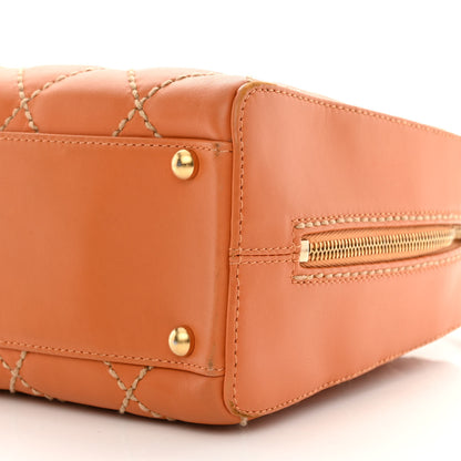 Chanel Calfskin Contrast Stitch Surpique Bowler Orange 11 of 12