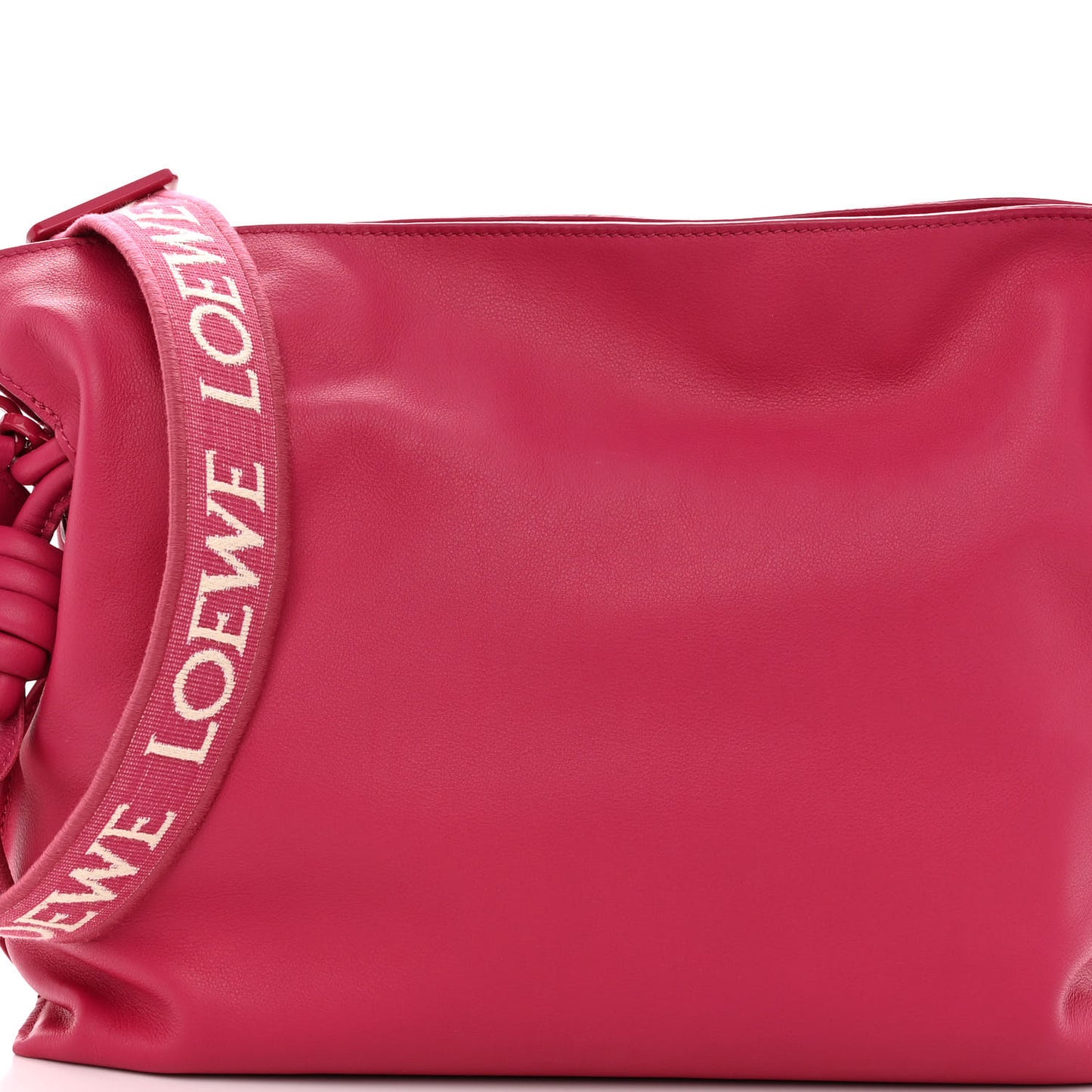 Satin Calfskin Monochrome Flamenco Knot Clutch Ruby Red Glaze