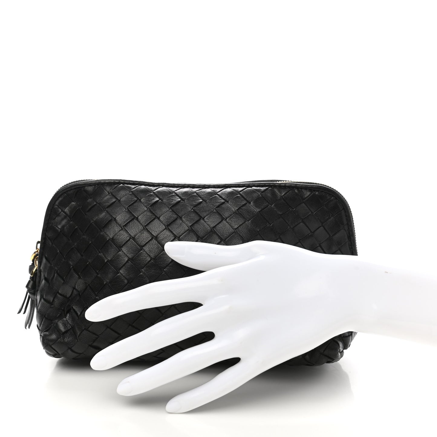 Nappa Intrecciato Small Cosmetic Pouch Black