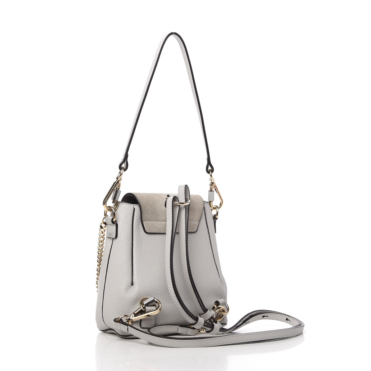 Chloe Suede Calfskin Mini Faye Backpack Airy Grey 3 of 9