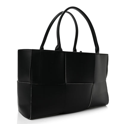 Bottega Veneta Nappa Maxi Intrecciato Medium Arco Tote Black White 4 of 11