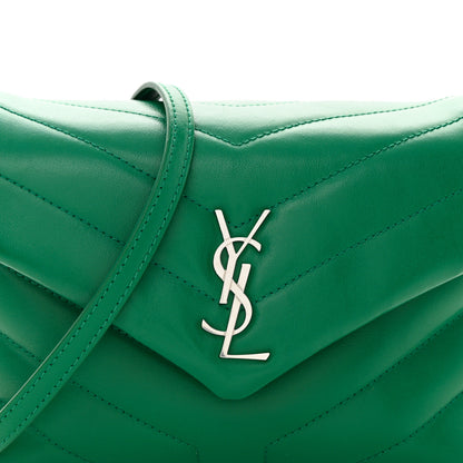 Saint Laurent Calfskin Y Quilted Monogram Toy Loulou Crossbody Bag Green Field 8 of 10