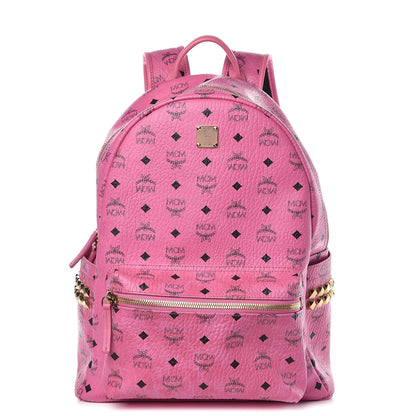 MCM Visetos Medium Side Studs Stark Backpack Pink 1 of 12