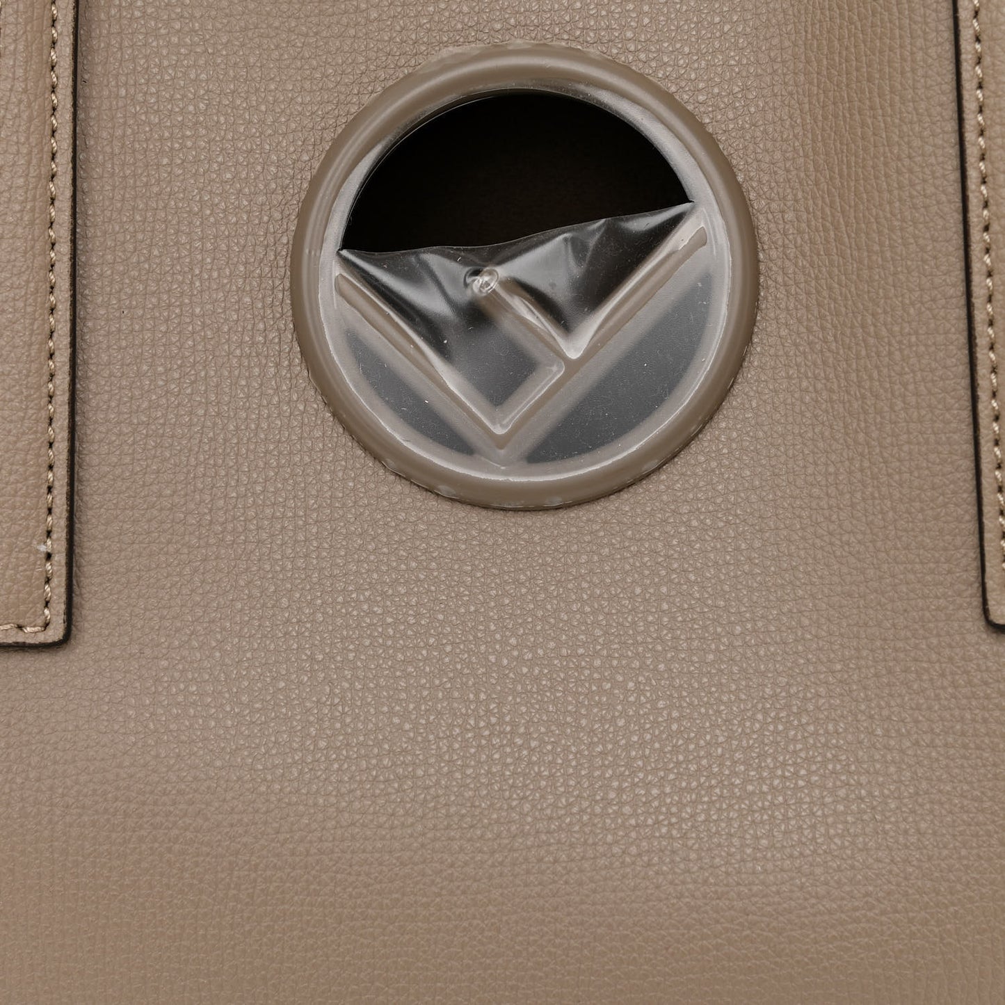 Vitello Vienna Enamel F is Fendi Shopping Tote Tortora Taupe