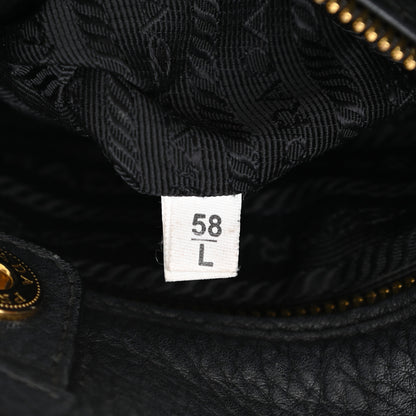Prada Vitello Daino Side Pocket Tote Black 6 of 15