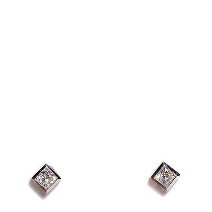 Tiffany Platinum Diamond Princess Cut Earrings 1 of 5