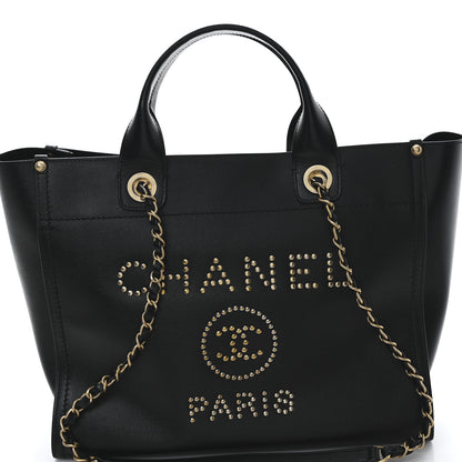 Chanel Caviar Small Studded Deauville Tote Black 8 of 11