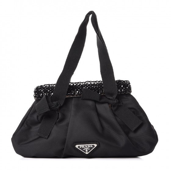 Prada Tessuto Nylon Bead Evening Bag Black 1 of 8