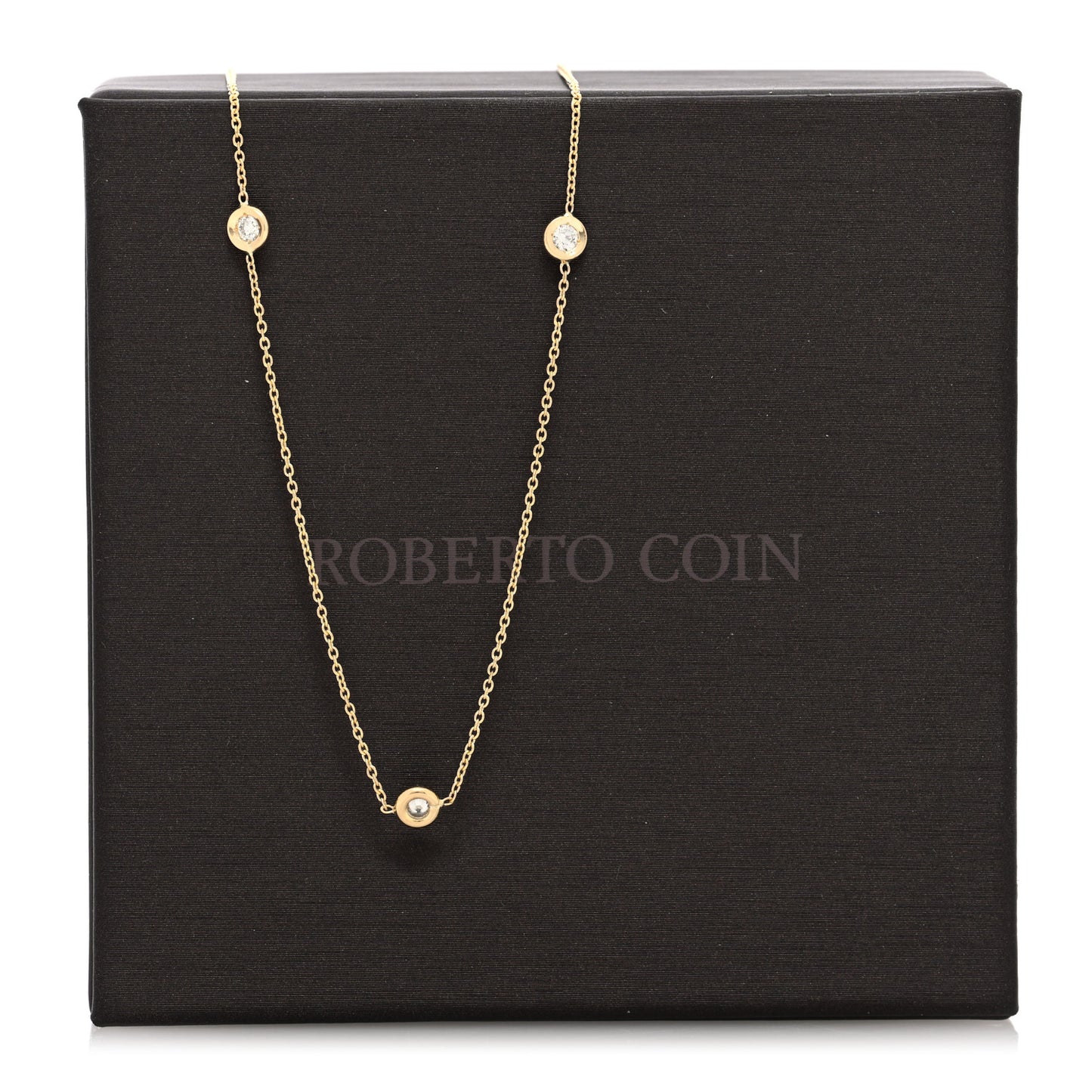 18K Yellow Gold Diamond .23ctw Diamonds By The Inch Five Station Necklace