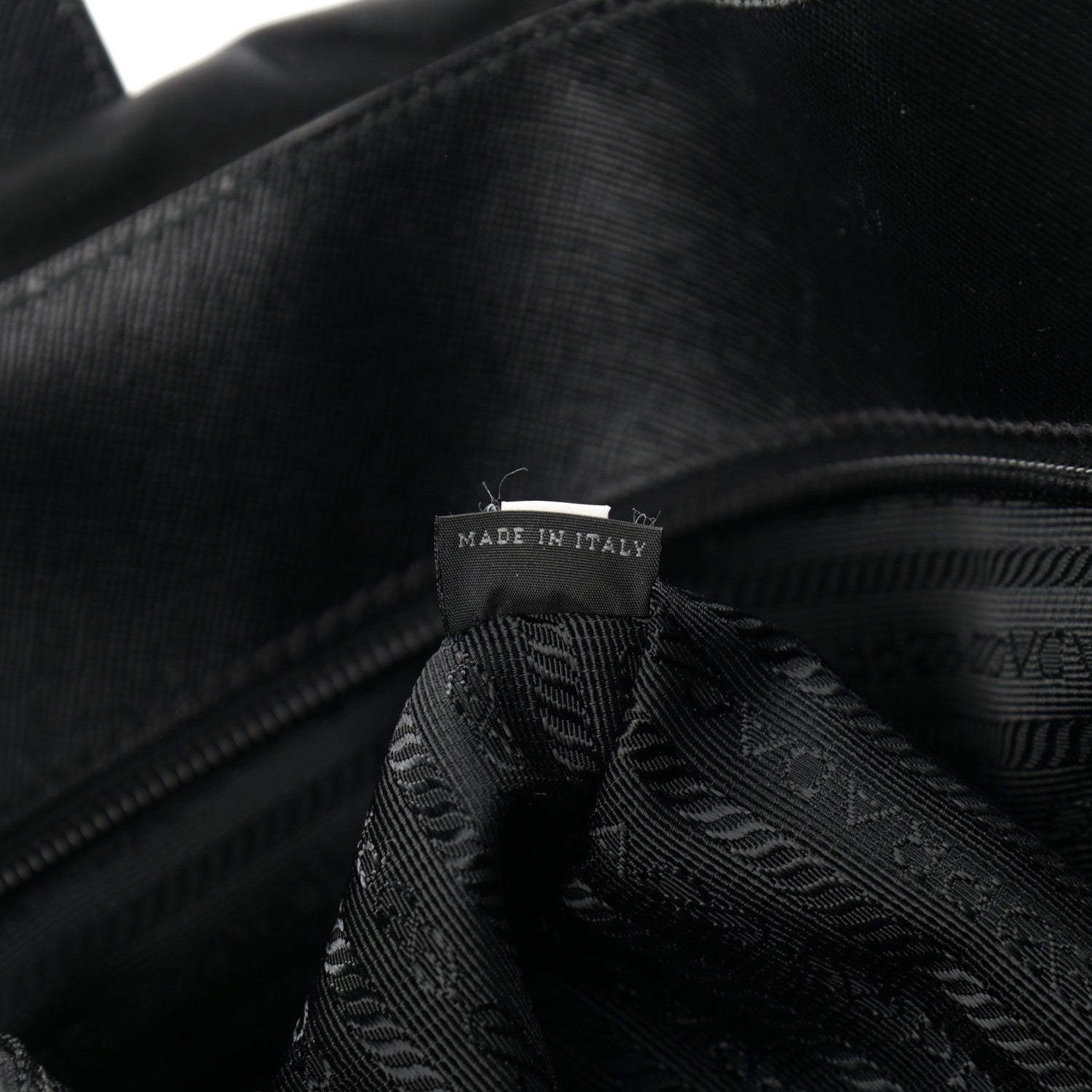 Prada Nylon Saffiano Front Pocket Tote Black 7 of 14