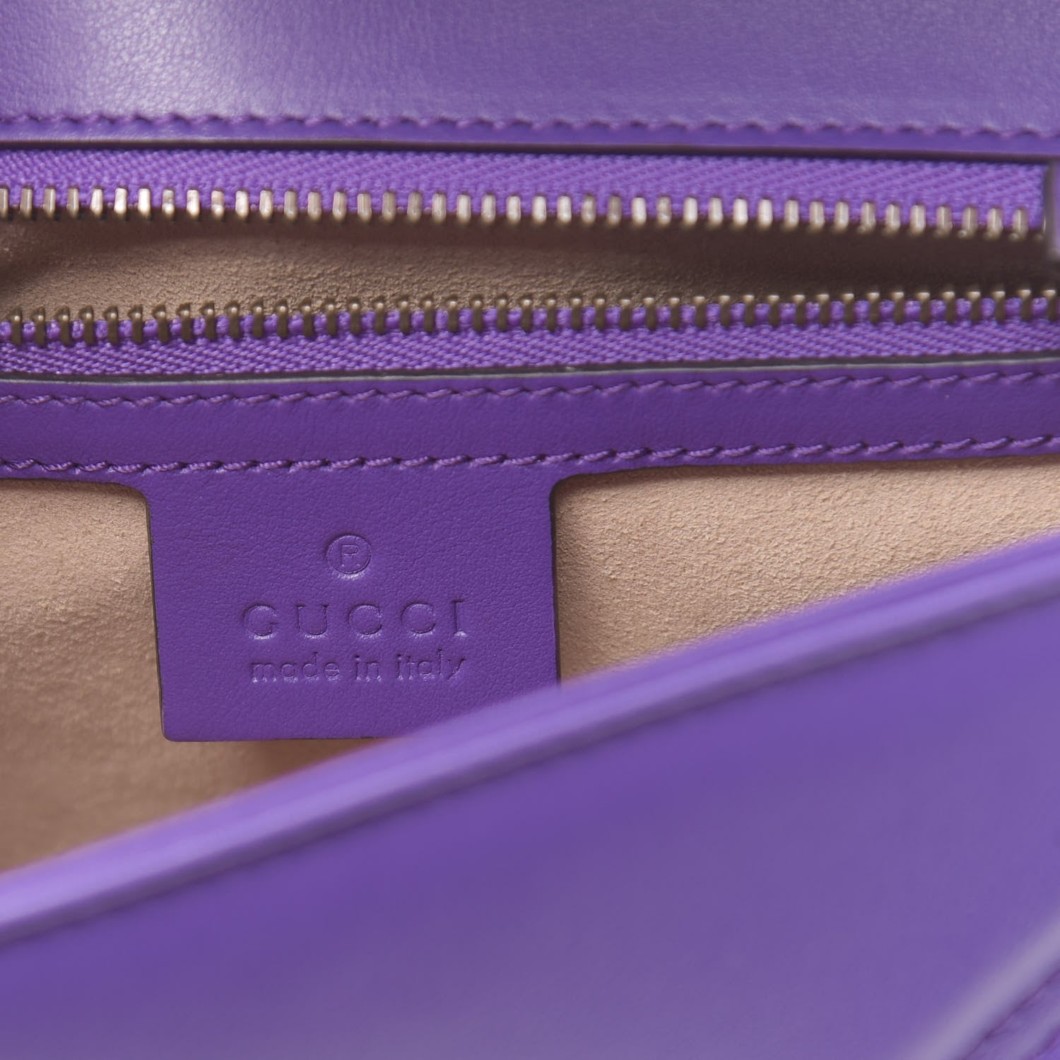 Gucci Calfskin Matelasse Small GG Marmont Shoulder Bag Shine Purple 6 of 10
